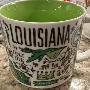 Louisiana Themed Mug with Green Interior